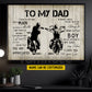 Personalized Biker Dad Son Canvas Painting, To My Dad I Know It's Not Easy Wall Art Decor, Poster Father's Day Gift For Motorcycle Lovers