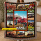 Personalized Tractor Fleece Blanket, Tractor Woven Blanket, Cool Sherpa Blanket Gift For Tractor Lovers, Farmer