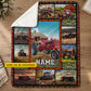 Personalized Tractor Fleece Blanket, Tractor Woven Blanket, Cool Sherpa Blanket Gift For Tractor Lovers, Farmer