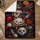 Halloween Cat Fleece Blanket, Nine Lives To Scream Woven Blanket, Sherpa Blanket Spooky Season Gift For Cat Lover, Horror Movie Fans