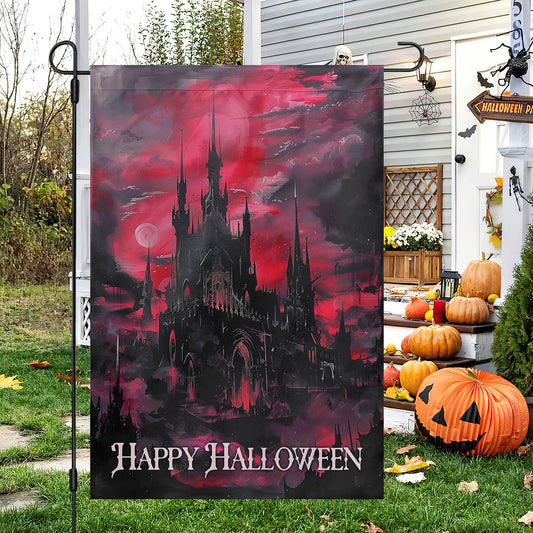 Red Reverie, Halloween Garden Flag & House Flag, Mystery Outdoor Decor, Spooky Yard Decor Gift For Dark House Lovers