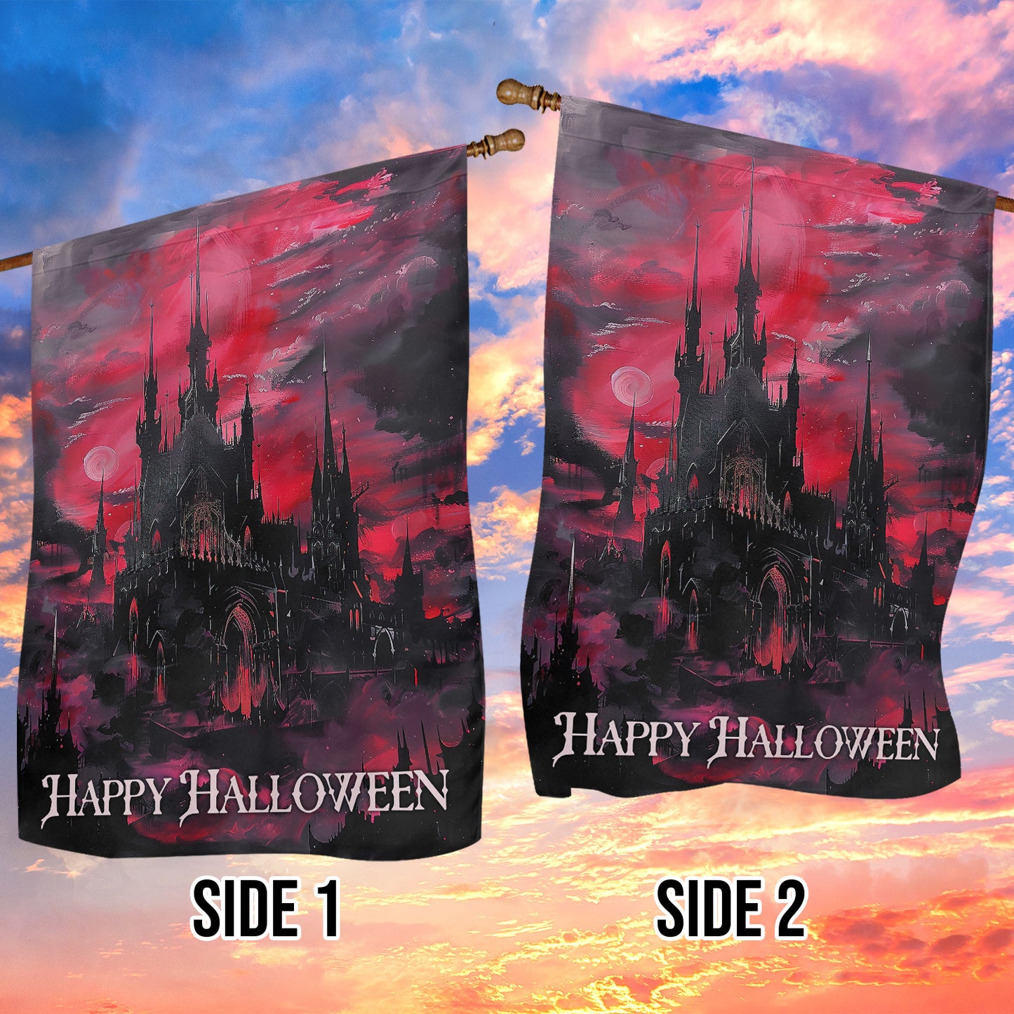 Red Reverie, Halloween Garden Flag & House Flag, Mystery Outdoor Decor, Spooky Yard Decor Gift For Dark House Lovers