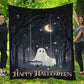 Happy Halloween, Ghost Fleece Blanket - Sherpa Blanket, Halloween Blanket Gift For Ghost Lovers