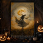 Lunar Dance Of The Witch, Witch Canvas Painting, Spooky Season Wall Art Decor, Halloween Poster Gift For Witch Lovers