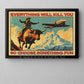 Vintage Bull Riding Canvas Painting, Everything Will Kill You So Choose Something Fun, Rodeo Cowboy Wall Art, Funny Poster Gift For Bull Riding Lovers