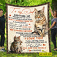 Personalized Cat Blanket Gift For Dad From Daughter, To My Dad You Will Always Be My Loving Father Fleece Blanket - Sherpa Blanket Gift For Cat Lovers, Father's Day Gift