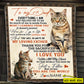 Personalized Cat Blanket Gift For Dad From Daughter, To My Dad You Will Always Be My Loving Father Fleece Blanket - Sherpa Blanket Gift For Cat Lovers, Father's Day Gift