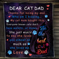 Cat Blanket Gift For Dad From Daughter & Son, Dear Cat Dad Thanks For Being My Dad Fleece Blanket - Sherpa Blanket Gift For Cat Lovers, Father's Day Gift
