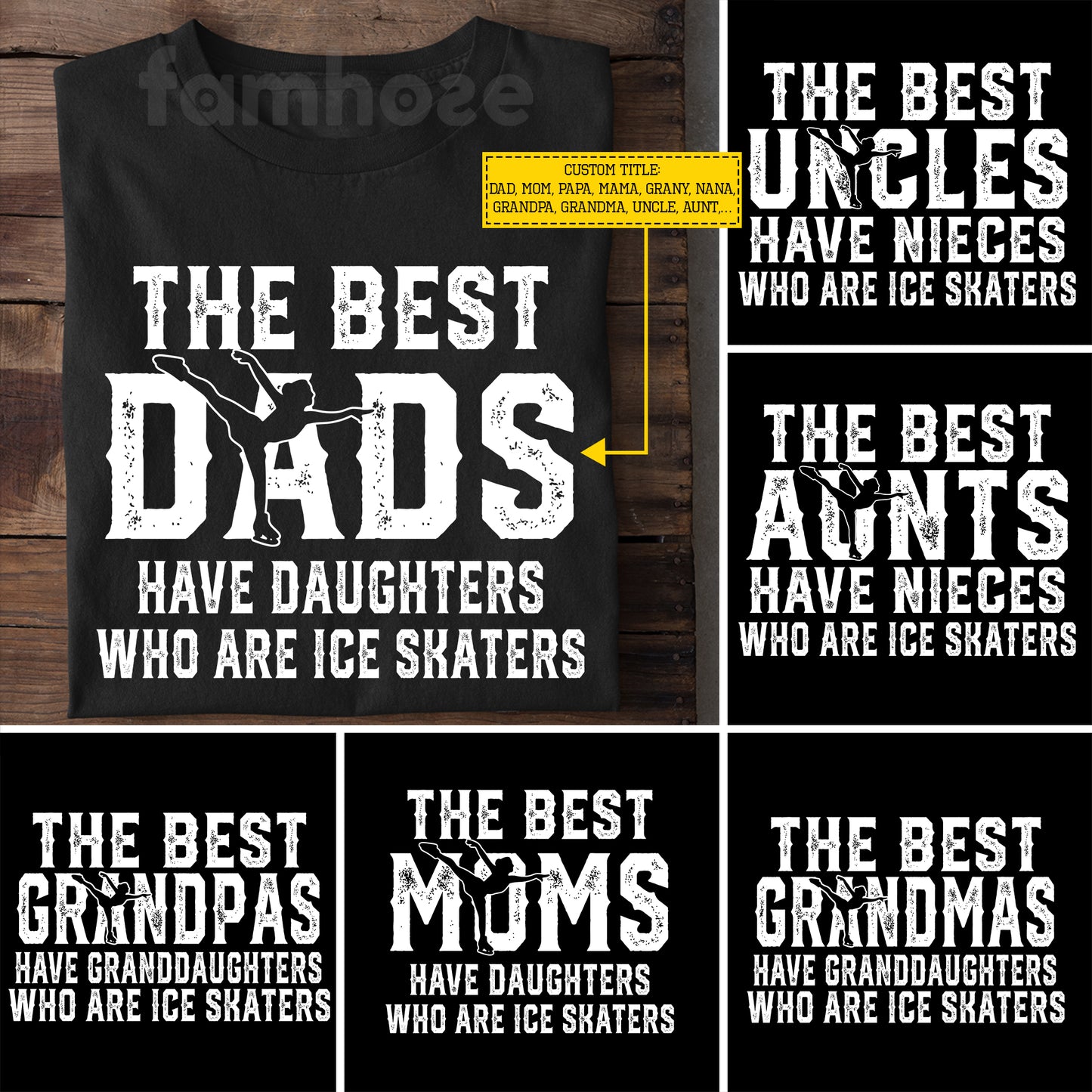 Personalized Ice Skating Dad Daughter T-shirt, The Best Dads Have Daughters Who Are Ice Skaters Sport Tees Gift For Ice Skating Lovers