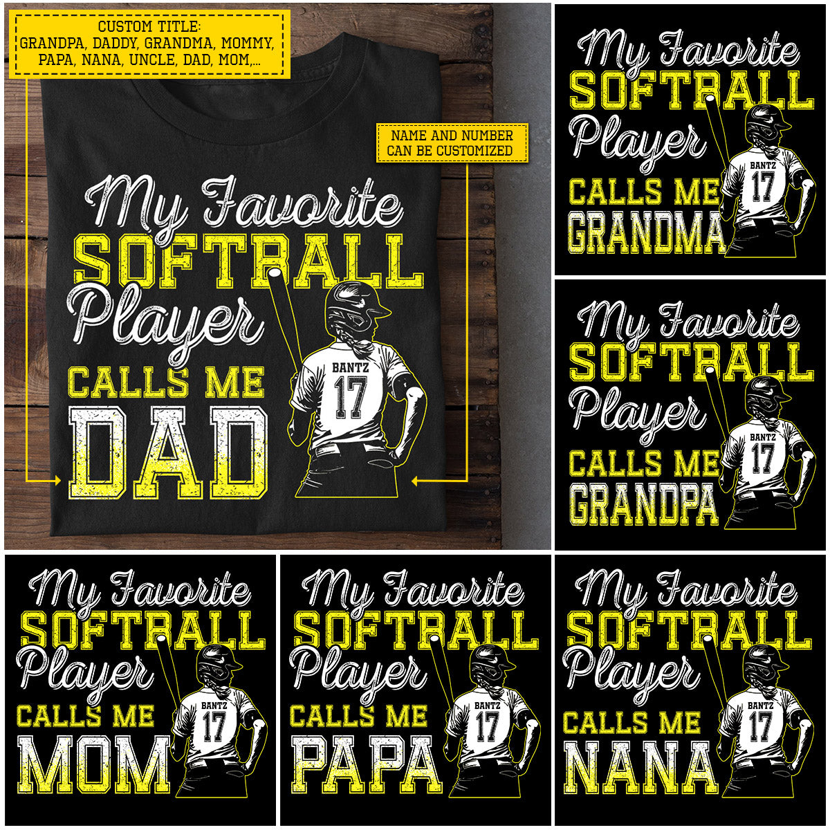 Personalized Softball Girl T-shirt, Softball Player Calls Me Dad, Father's Day Gift For Softball Girl Lovers, Softball Players
