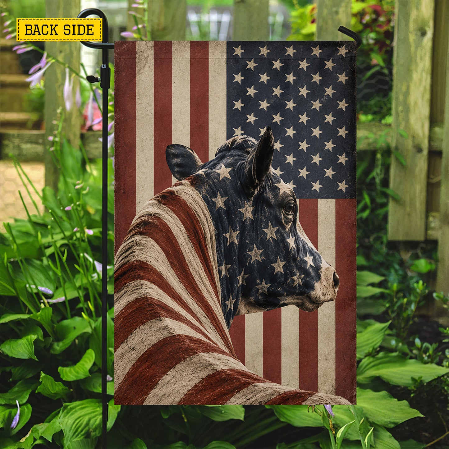 July 4th Cow Farm USA Garden Flag & House Flag, Red White Blue And Moo Too Outdoor Decor, Independence Day Yard Flag Gift For Cow Lover