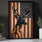 July 4th Deer Canvas Painting, Stars Stripes And Antlers USA Wall Art Decor, Independence Day Poster Gift For Deer Lover