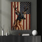 July 4th Deer Canvas Painting, Stars Stripes And Antlers USA Wall Art Decor, Independence Day Poster Gift For Deer Lover
