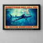 Vintage Diving Canvas Painting, Everything Will Kill You So Choose Something Fun, Scuba Diving Wall Art, Funny Poster Gift For Diving Lovers