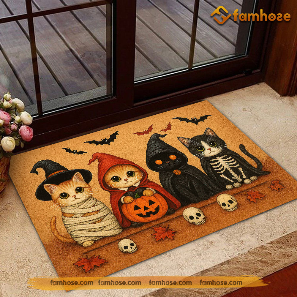 Cute Halloween Cat Doormat, Cat Squad, Spooky Doormat For Home Decor Housewarming Gift, Welcome Mat Gift For Cat Lovers