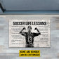 Personalized Soccer Doormat, Soccer Life Lessons, Motivational Quotes Doormat For Home Decor Housewarming Gift, Welcome Mat Gift For Soccer Lovers
