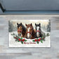 Christmas Horse Doormat, Merry Christmas Doormat For Home Decor Housewarming Gift, Welcome Mat Gift For Horse Lovers