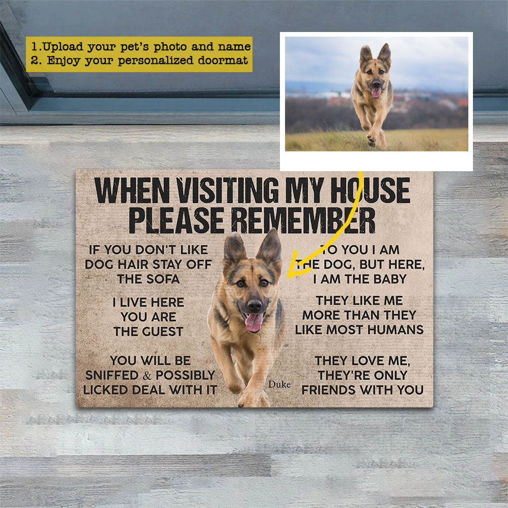 Personalized Funny Dog Doormat, Please Remember, Doormat For Home Decor Housewarming Gift, Welcome Mat Gift For Dog Lovers