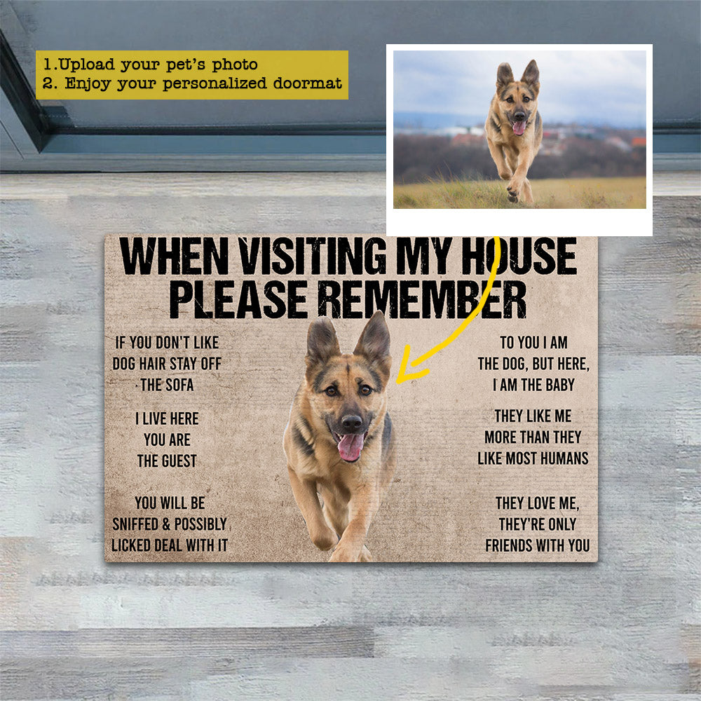 Personalized Funny Dog Doormat, Please Remember, Doormat For Home Decor Housewarming Gift, Welcome Mat Gift For Dog Lovers