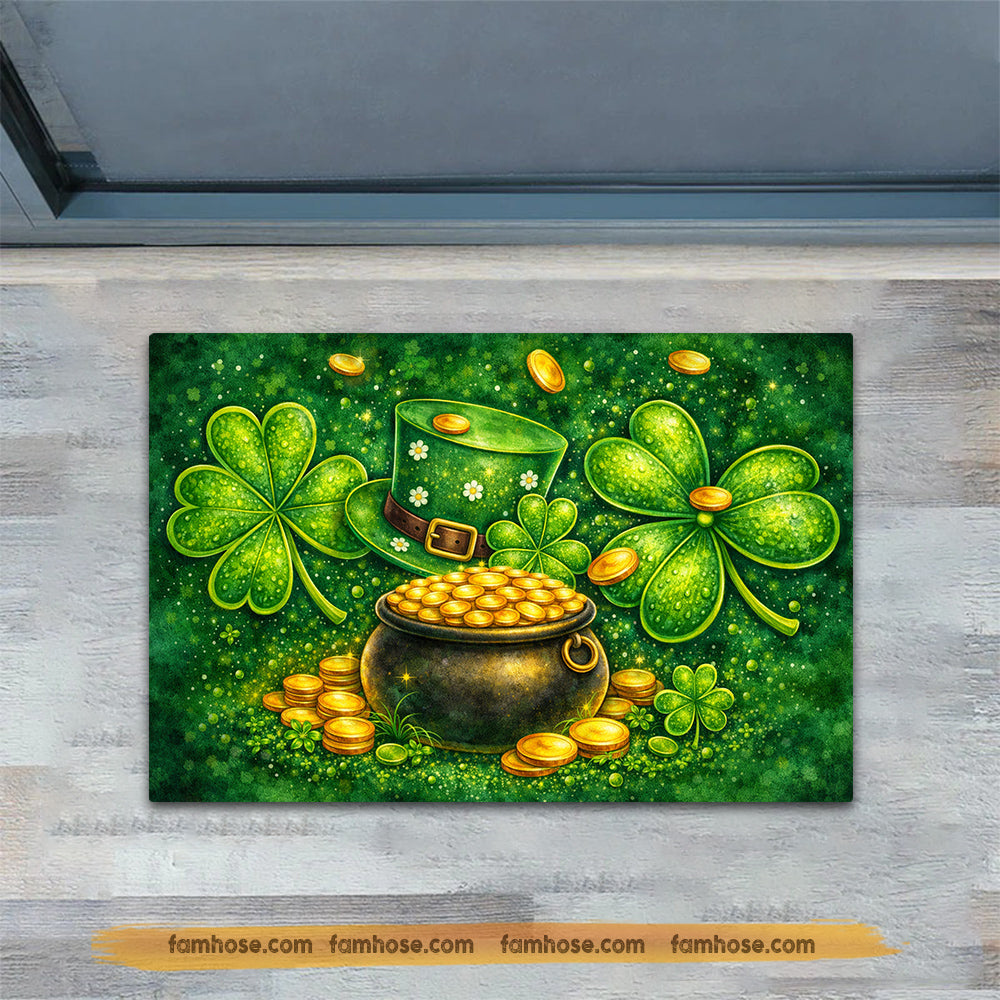 Lucky Shamrock Doormat, Step Into Irish Luck Doormat For Home Decor Housewarming Gift, Welcome Mat Gift For Irish Lover