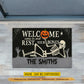 Funny Personalized Halloween Skeleton Doormat, Welcome Come In And Rest Your Bones, Doormat For Home Decor Housewarming Gift, Welcome Mat Gift For Skeleton Lovers
