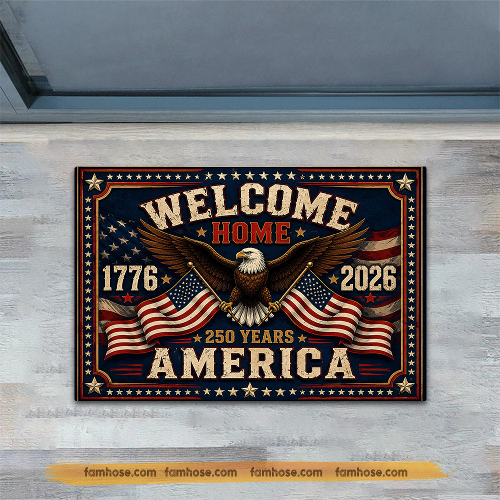 July 4th USA 250 Anniversary Doormat, Welcome Home Patriotic Doormat For Home Decor Housewarming Gift Welcome Mat Independence Day Gift For American Patriot