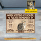 Personalized Cat Doormat, When Visiting My House Please Remember Doormat For Home Decor Housewarming Gift, Welcome Mat Gift For Cat Lover