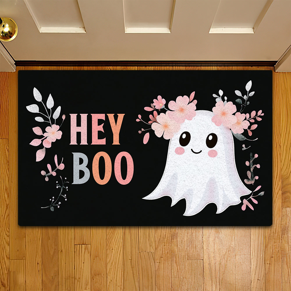 Cute Halloween Doormat, Hey Boo, Doormat For Home Decor Housewarming Gift, Welcome Mat Gift