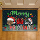 Christmas Dog Paws Doormat, Merry Christmas Doormat For Home Decor Housewarming Gift, Welcome Mat Gift For Dog Lovers
