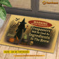 Scared Personalized Halloween Witch Doormat, Warning Witch Property, Doormat For Home Decor Housewarming Gift, Welcome Mat Gift For Witch Lovers