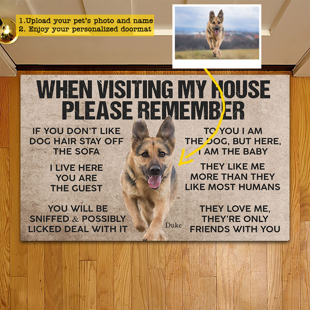 Personalized Funny Dog Doormat, Please Remember, Doormat For Home