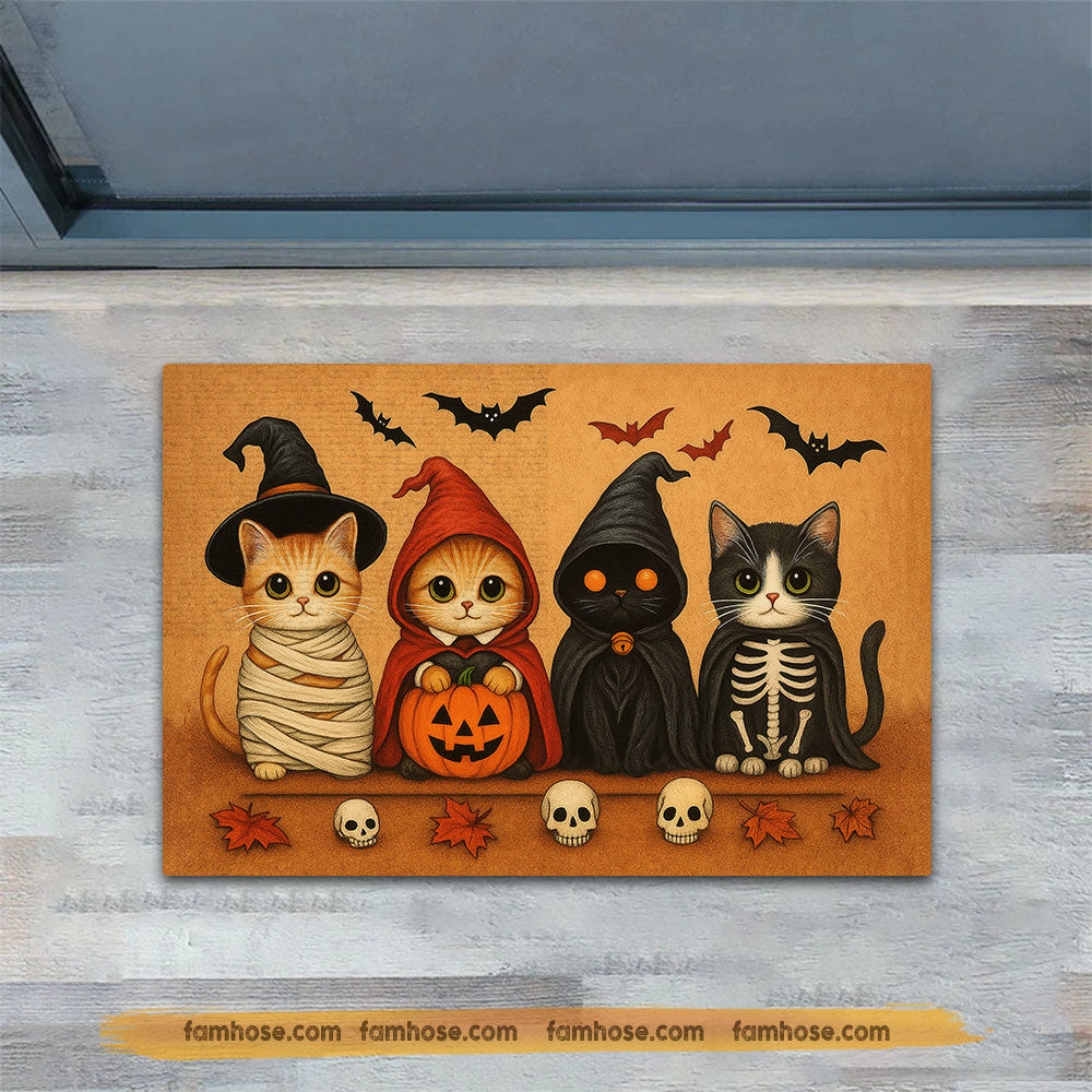 Cute Halloween Cat Doormat, Cat Squad, Spooky Doormat For Home Decor Housewarming Gift, Welcome Mat Gift For Cat Lovers