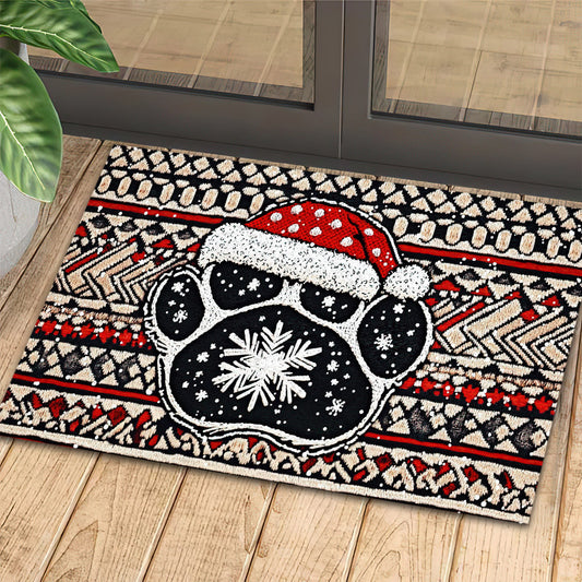 Christmas Dog Doormat, Dog Paw Doormat For Home Decor Housewarming Gift, Welcome Mat Gift For Dog Lovers