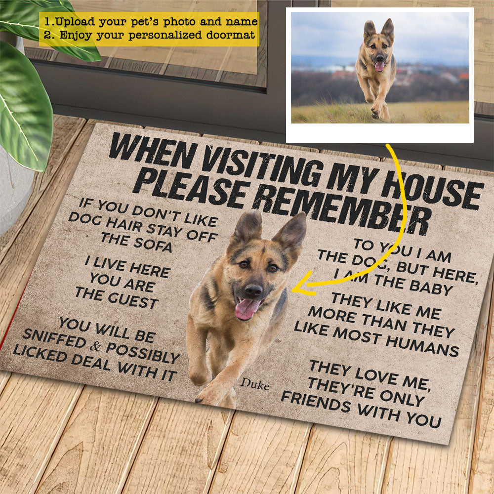 Personalized Funny Dog Doormat, Please Remember, Doormat For Home Decor Housewarming Gift, Welcome Mat Gift For Dog Lovers