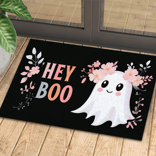 Cute Halloween Doormat, Hey Boo, Doormat For Home Decor Housewarming Gift, Welcome Mat Gift