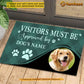 Cute Personalized Dog Doormat, Visitors Must Be Approved Doormat For Home Decor Housewarming Gift, Welcome Mat Gift For Dog Lovers