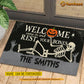 Funny Personalized Halloween Skeleton Doormat, Welcome Come In And Rest Your Bones, Doormat For Home Decor Housewarming Gift, Welcome Mat Gift For Skeleton Lovers