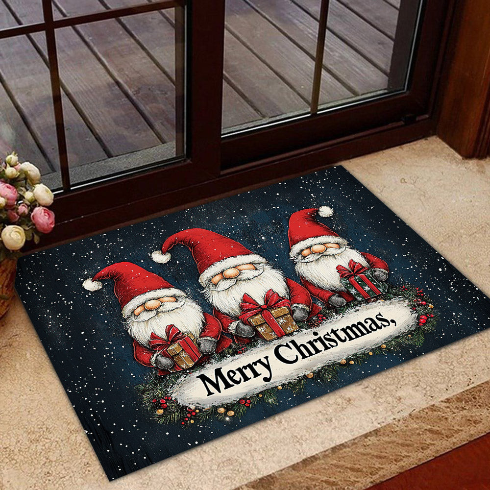 Christmas Dwarf Doormat, Gnome Merry Christmas Doormat For Home Decor Housewarming Gift, Welcome Mat Gift For Dwarf Lovers