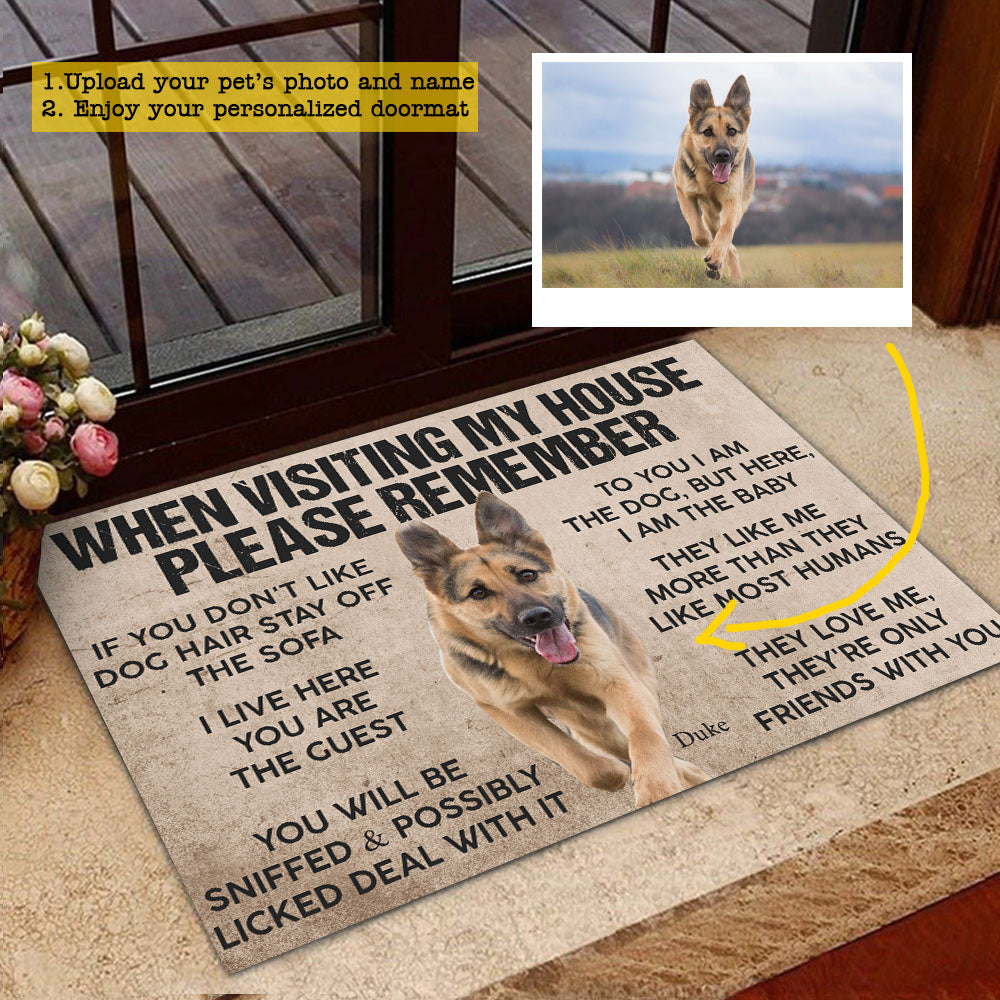 Personalized Funny Dog Doormat, Please Remember, Doormat For Home Decor Housewarming Gift, Welcome Mat Gift For Dog Lovers