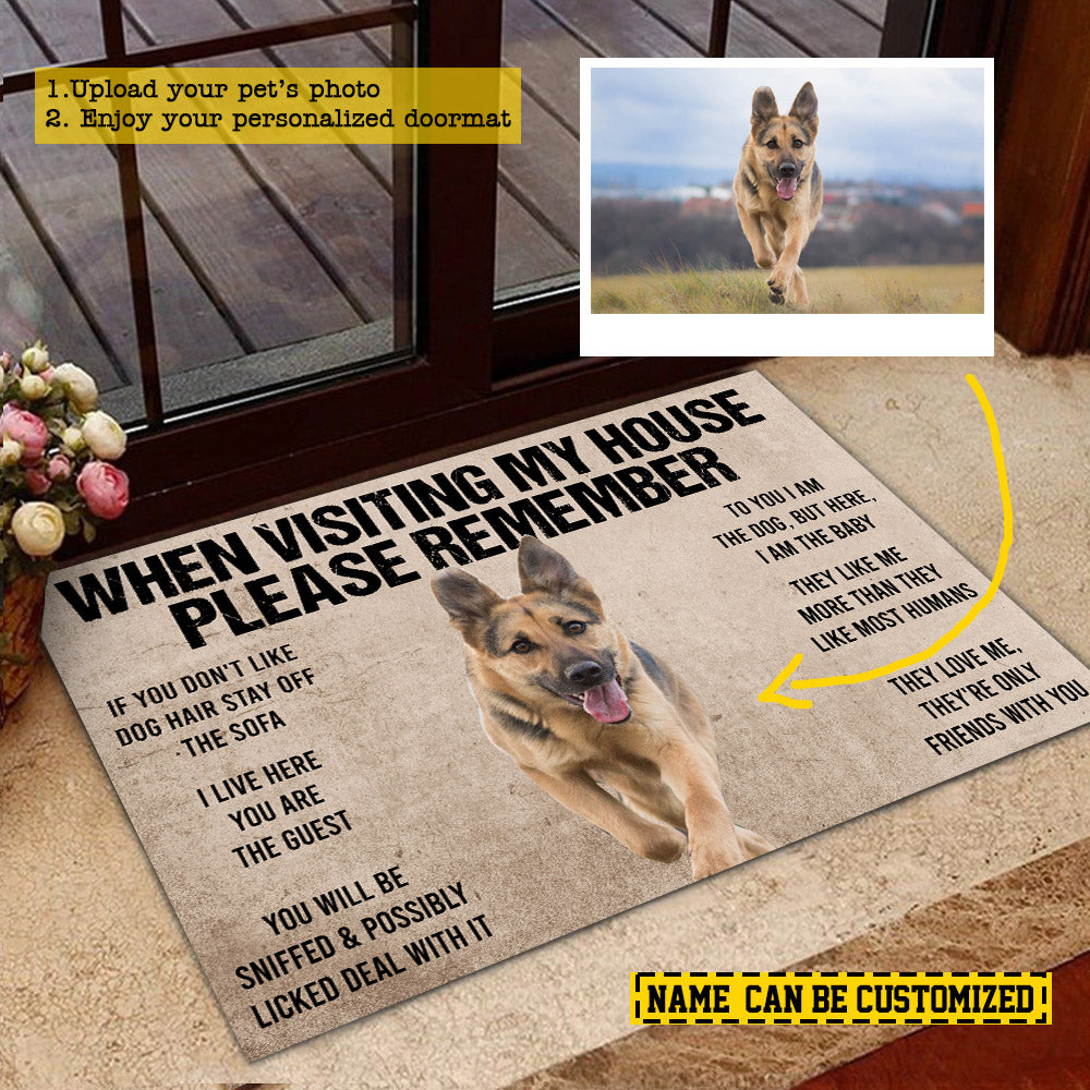 Personalized Funny Dog Doormat, Please Remember, Doormat For Home Decor Housewarming Gift, Welcome Mat Gift For Dog Lovers