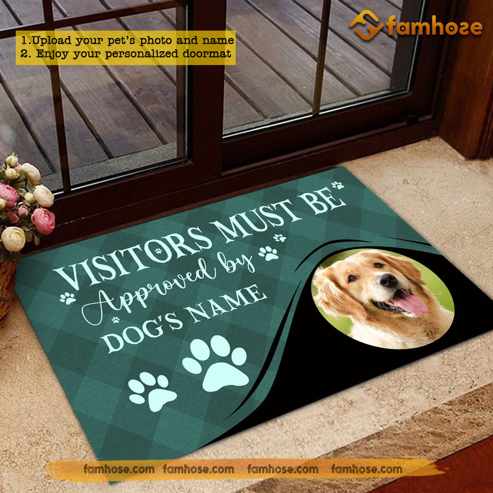 Cute Personalized Dog Doormat, Visitors Must Be Approved Doormat For Home Decor Housewarming Gift, Welcome Mat Gift For Dog Lovers