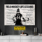 Field Hockey Life Lessons, Personalized Motivational Hockey Girl Canvas Painting, Inspirational Quotes Wall Art Decor, Poster Gift For Field Hockey Lovers