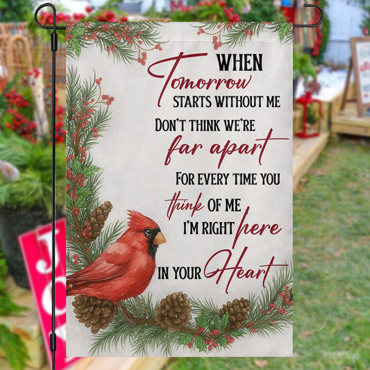 Christmas Garden & House Flag, When Tomorrow Srarts Without Me Yard Flag, Xmas Gift
