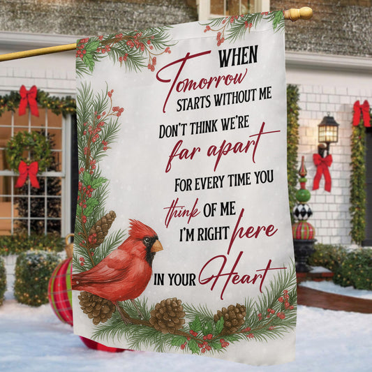Christmas Garden & House Flag, When Tomorrow Srarts Without Me Yard Flag, Xmas Gift