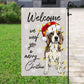 Tail-Wagging Holiday Welcome Beagle Dog Flag, Beagle Xmas Garden Flag & House Flag, Christmas Flag Gift For Dog Lovers