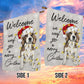 Tail-Wagging Holiday Welcome Beagle Dog Flag, Beagle Xmas Garden Flag & House Flag, Christmas Flag Gift For Dog Lovers