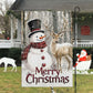 Christmas Garden Flag & House Flag, Snowman And Reindeer, Welcome Outdoor Decor, Xmas Yard Decor Gift