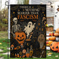Halloween Black Cat & Ghost Garden & House Flag, Nothing Scarier Than Fascism Yard Flag, Spooky Season Gift For Ghost Lover
