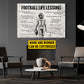 Personalized Football Boy Canvas Painting For Kids - Inspiring Quotes Life Lessons Poster Gift For Young Football Fans