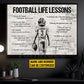 Personalized Football Boy Canvas Painting For Kids - Inspiring Quotes Life Lessons Poster Gift For Young Football Fans